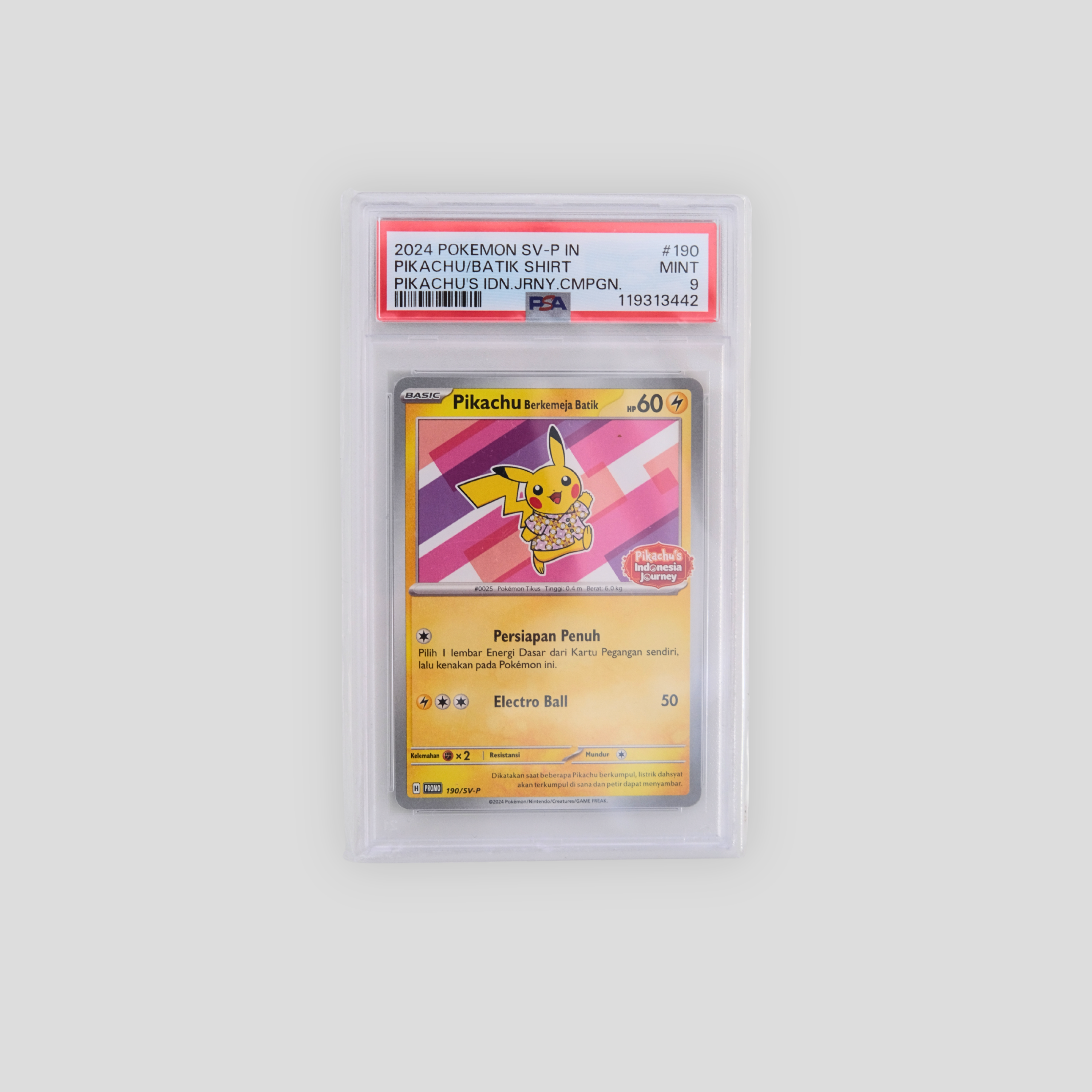 Pikachu Batik Shirt #190 SV-P Indonesia Journey Campaign Promo PSA 9 | Restockd®